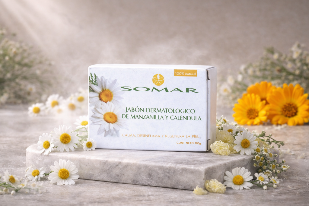 Jabón Dermatológico de Manzanilla y Caléndula
