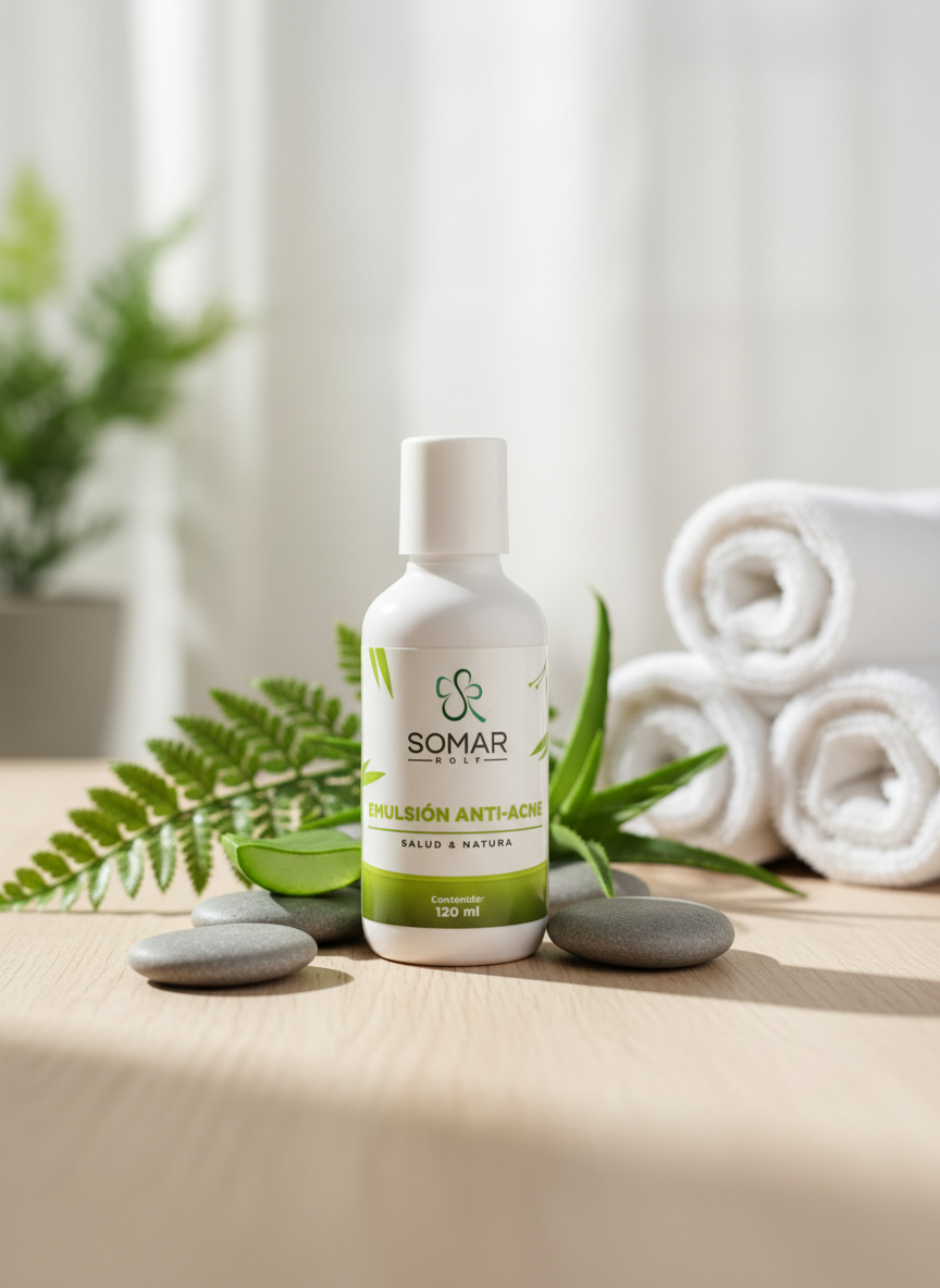 Anti-acne emulsion with aesthetic background